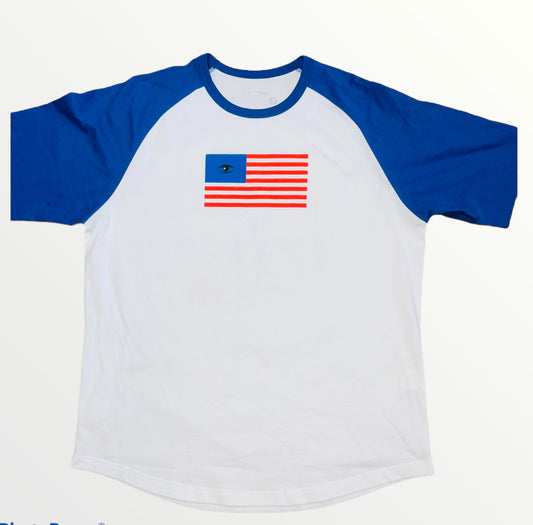 american flag raglan t-shirt